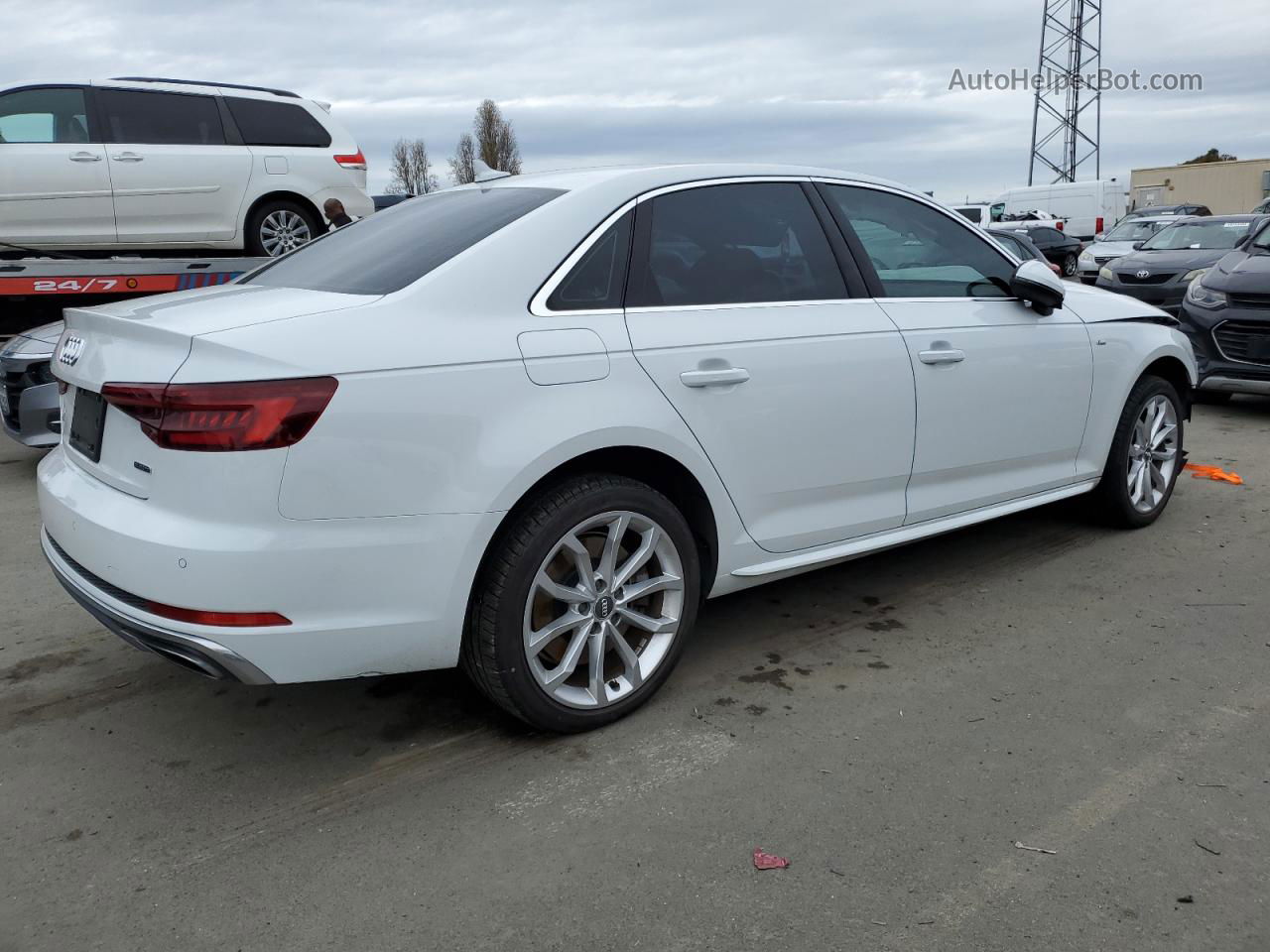 2019 Audi A4 Premium Plus White vin: WAUENAF4XKN014353