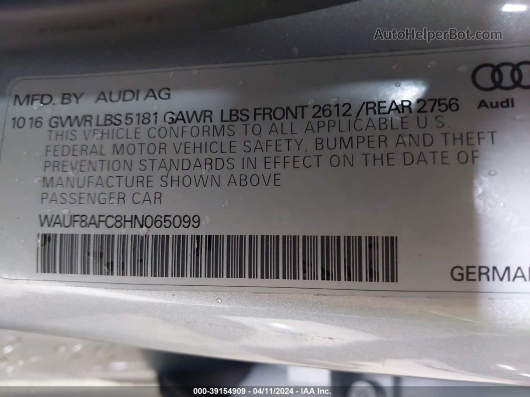2017 Audi A6 2.0t Premium Gray vin: WAUF8AFC8HN065099