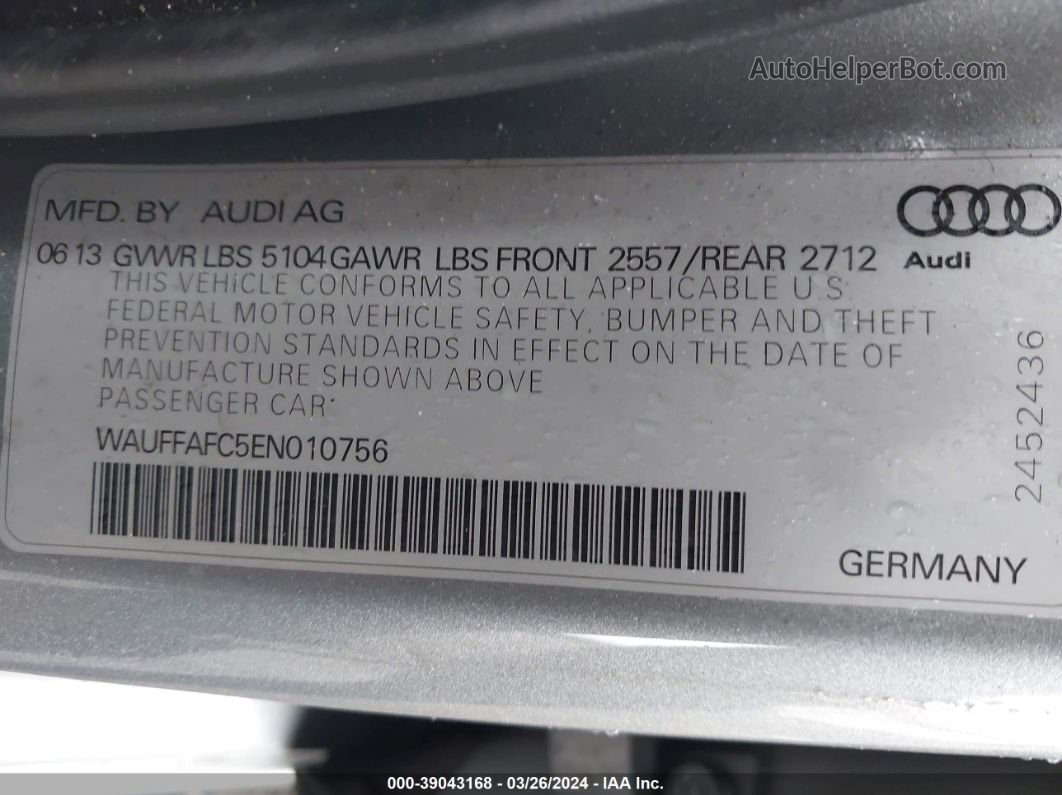 2014 Audi A6 2.0t Premium Gray vin: WAUFFAFC5EN010756