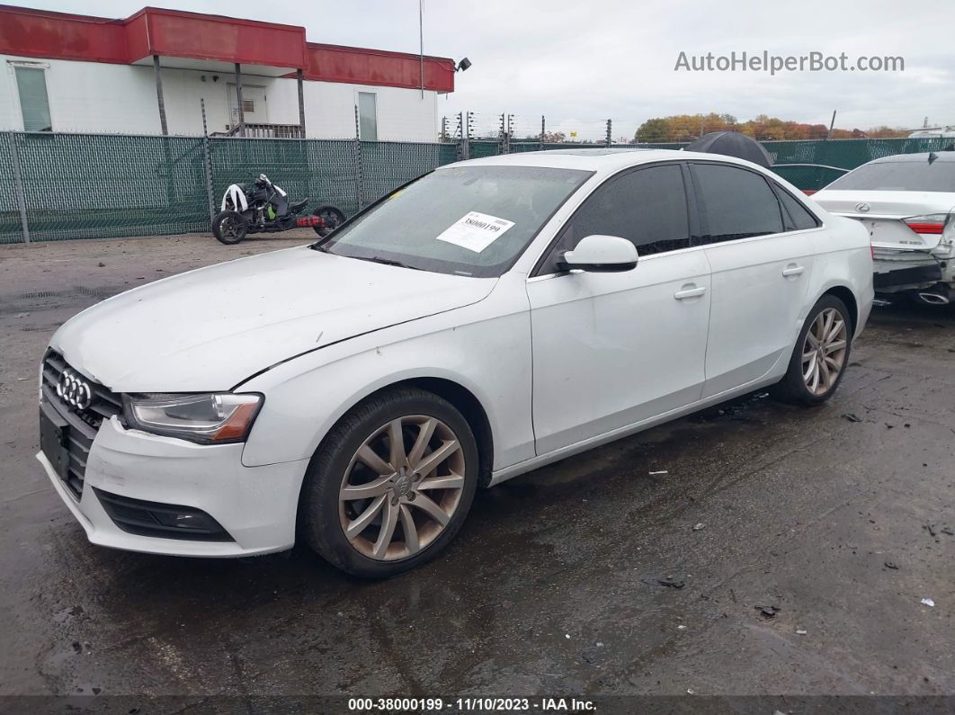 2013 Audi A4 2.0t Premium White vin: WAUFFAFL0DA164880