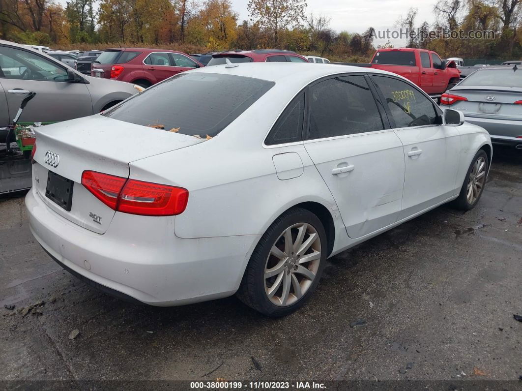 2013 Audi A4 2.0t Premium Белый vin: WAUFFAFL0DA164880