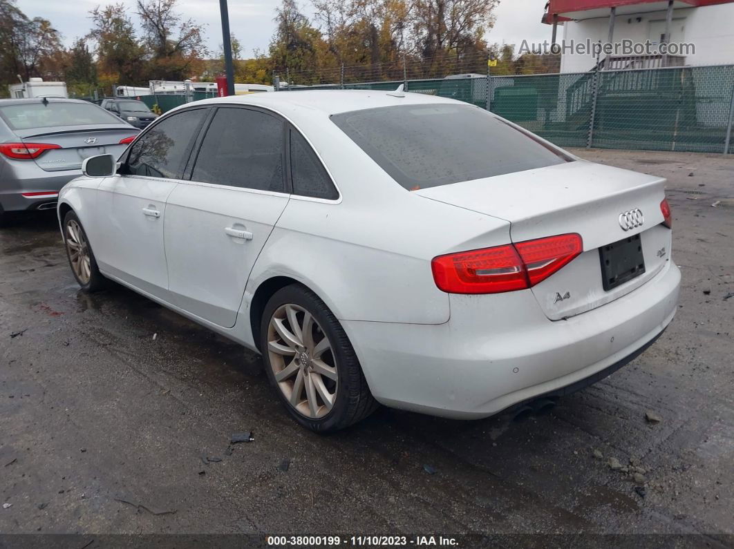 2013 Audi A4 2.0t Premium White vin: WAUFFAFL0DA164880