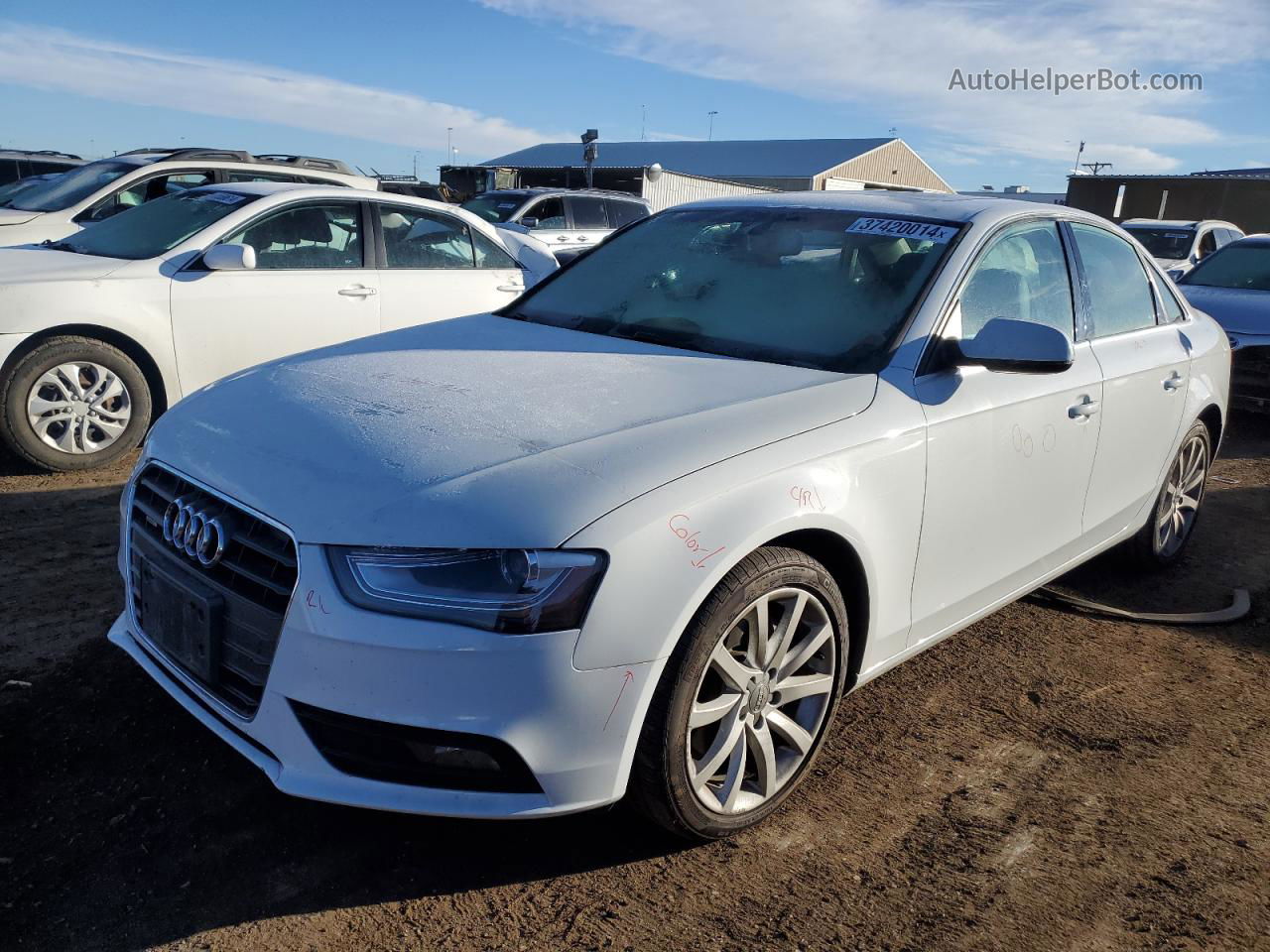 2013 Audi A4 Premium Plus White vin: WAUFFAFL0DN020707