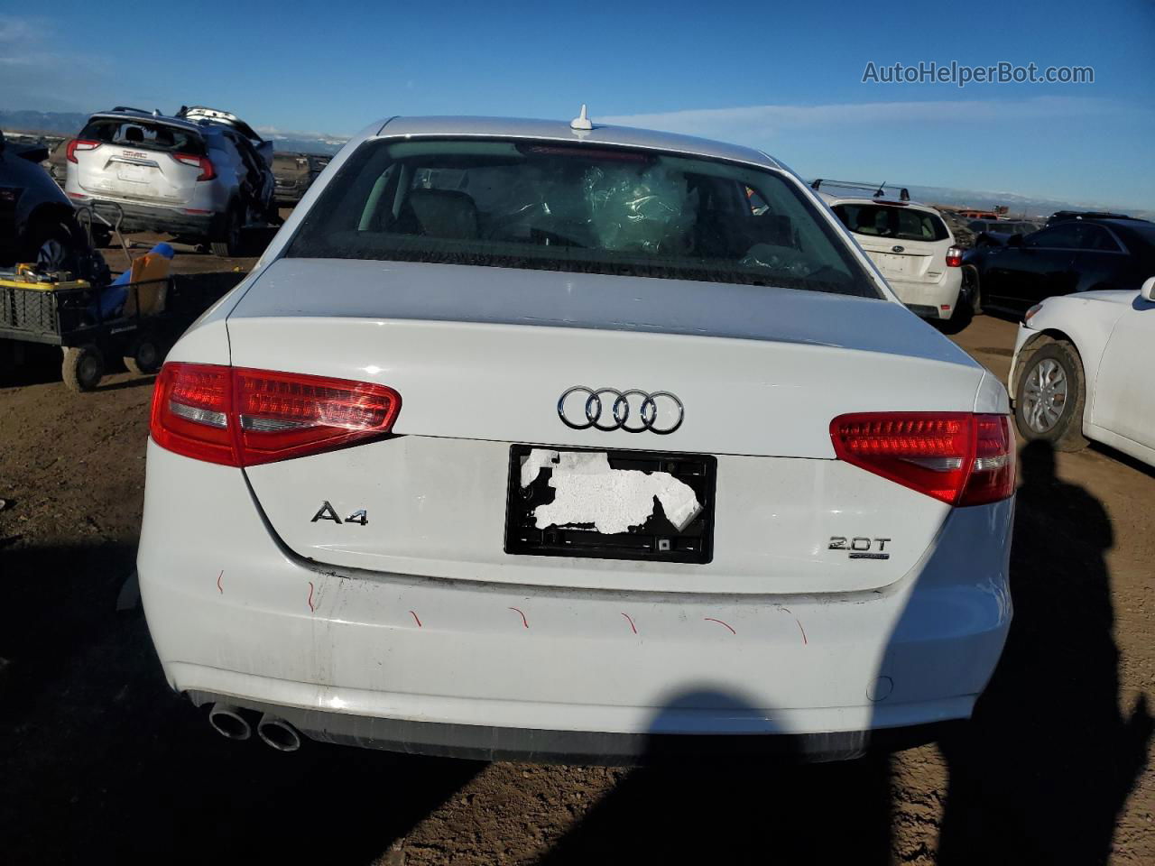 2013 Audi A4 Premium Plus White vin: WAUFFAFL0DN020707