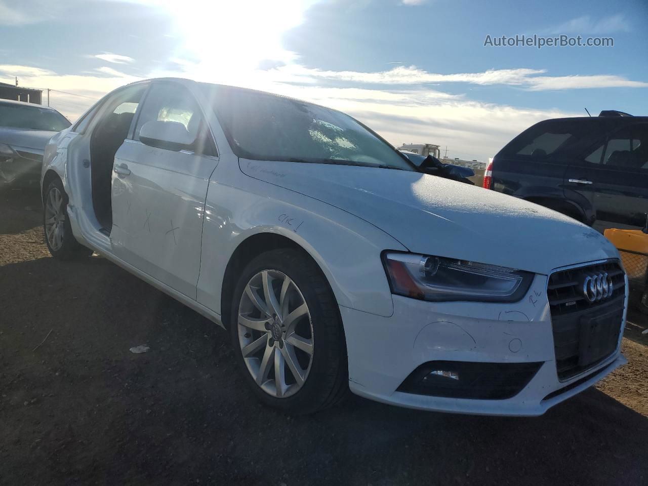 2013 Audi A4 Premium Plus White vin: WAUFFAFL0DN020707