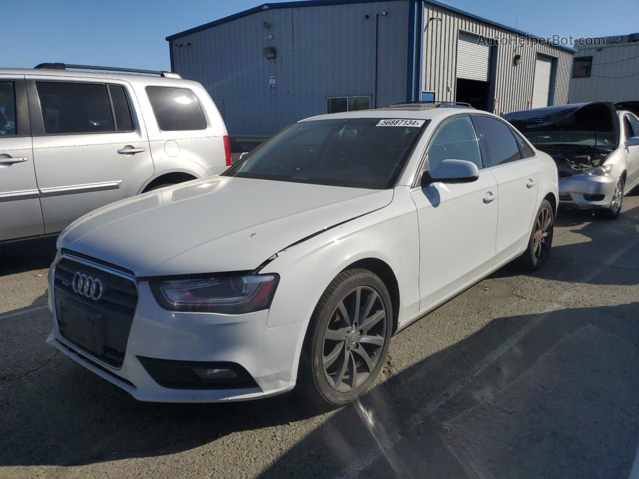 2013 Audi A4 Premium Plus White vin: WAUFFAFL0DN043680