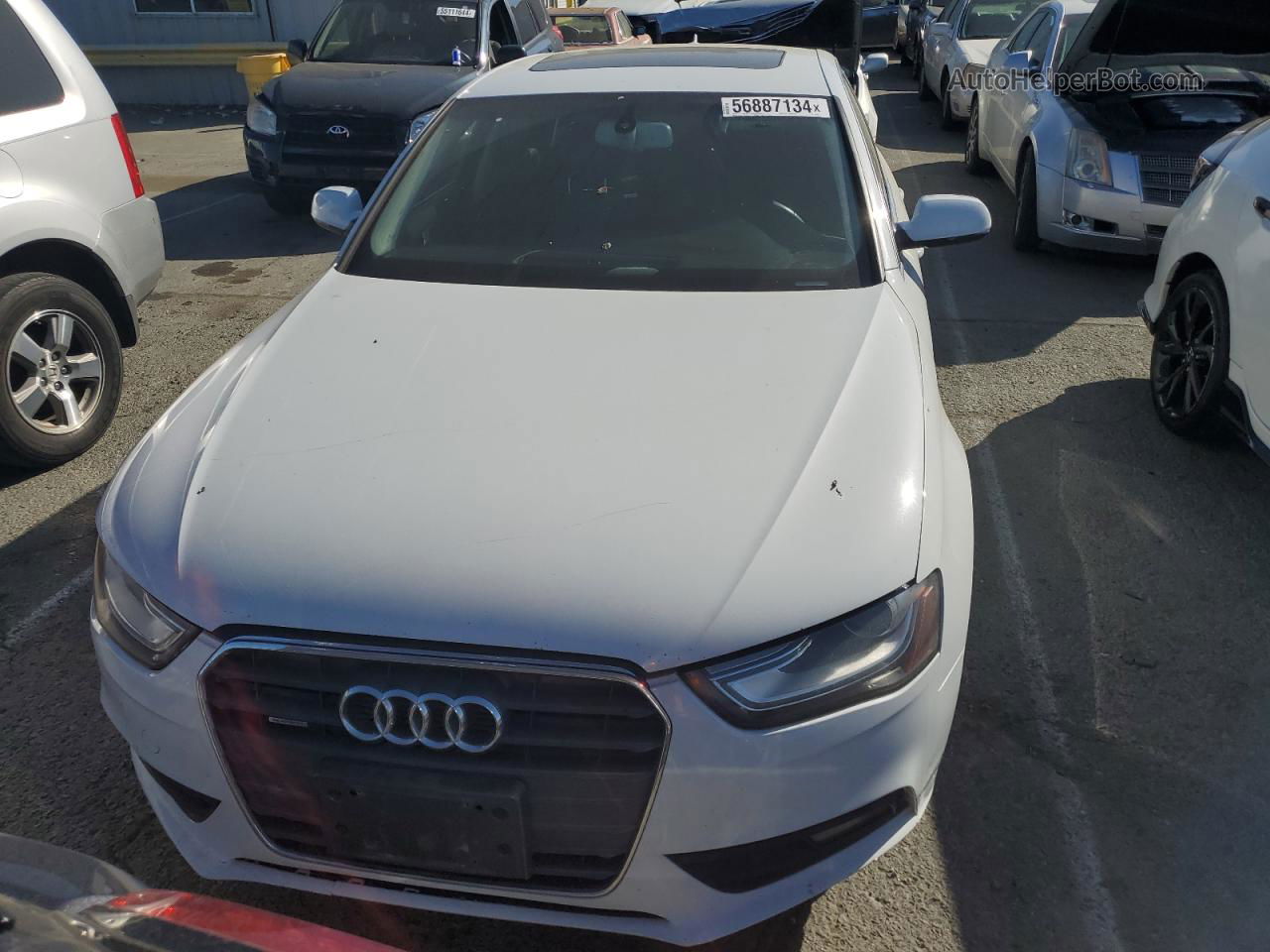 2013 Audi A4 Premium Plus White vin: WAUFFAFL0DN043680