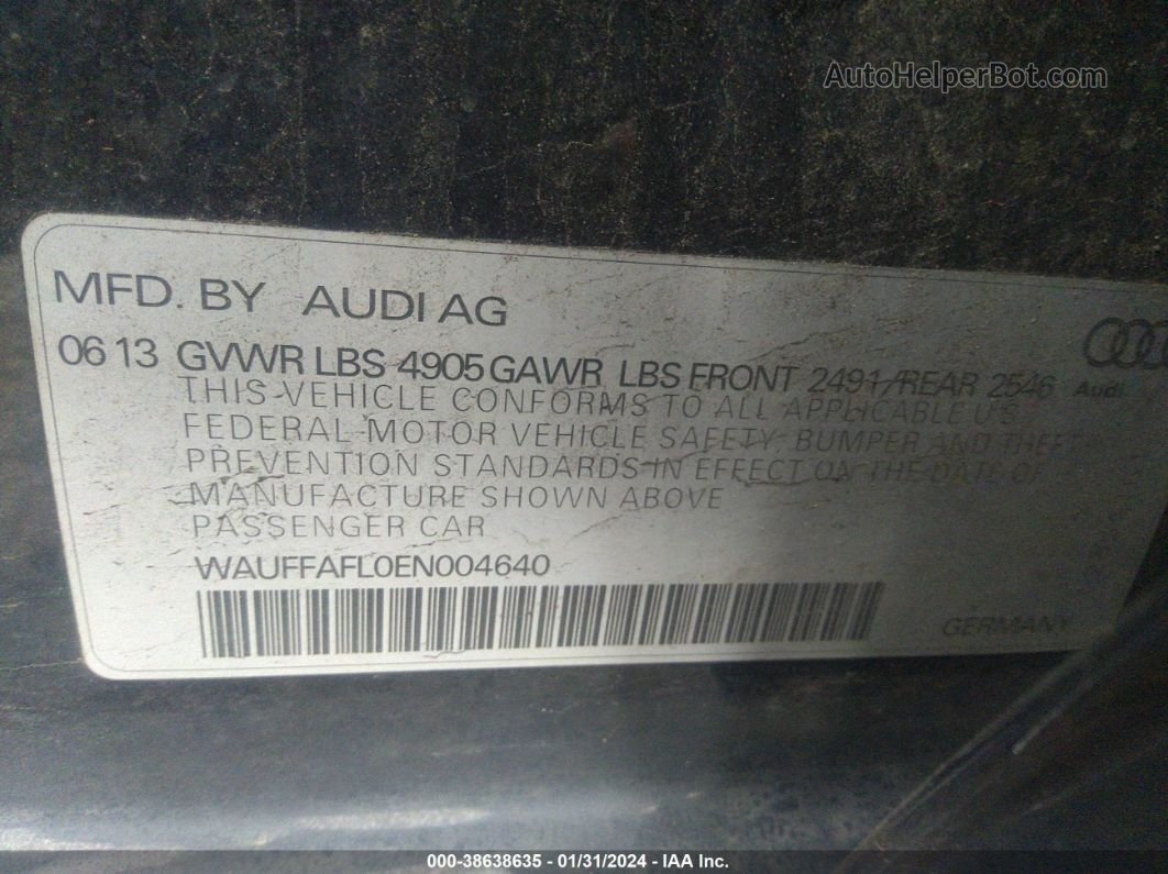 2014 Audi A4 2.0t Premium Dark Blue vin: WAUFFAFL0EN004640