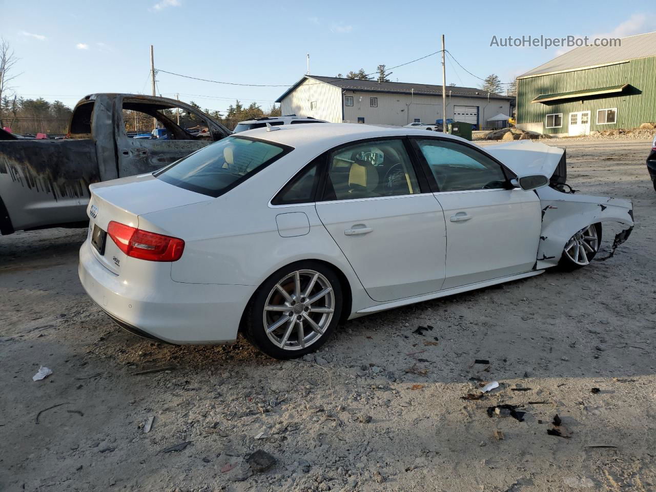 2014 Audi A4 Premium Plus White vin: WAUFFAFL0EN008199