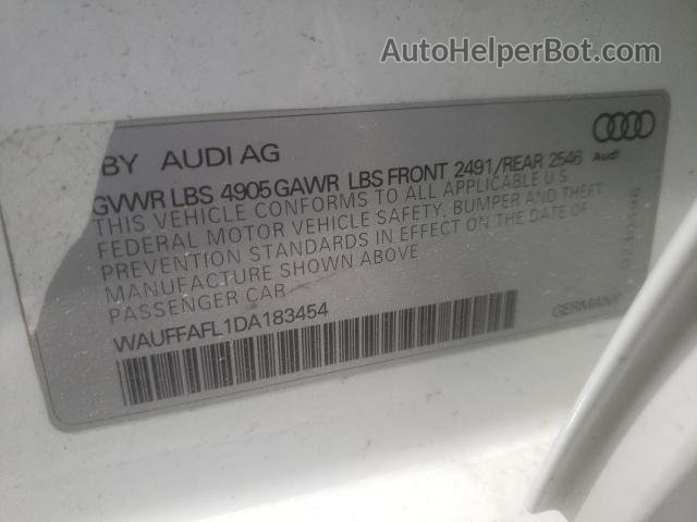 2013 Audi A4 Premium Plus White vin: WAUFFAFL1DA183454
