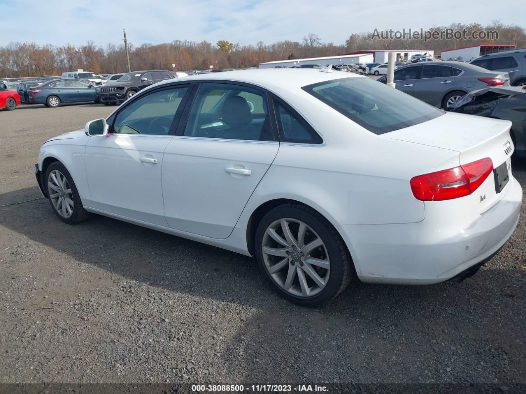 2013 Audi A4 2.0t Premium White vin: WAUFFAFL1DN005052