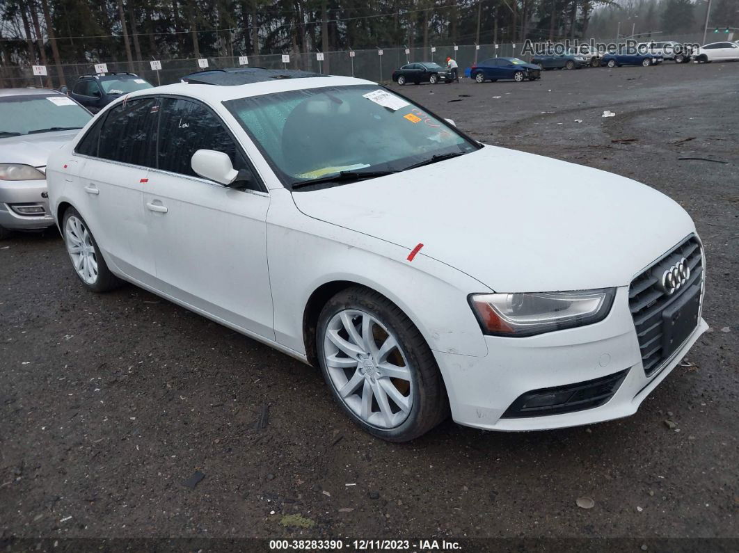 2013 Audi A4 2.0t Premium White vin: WAUFFAFL1DN035698