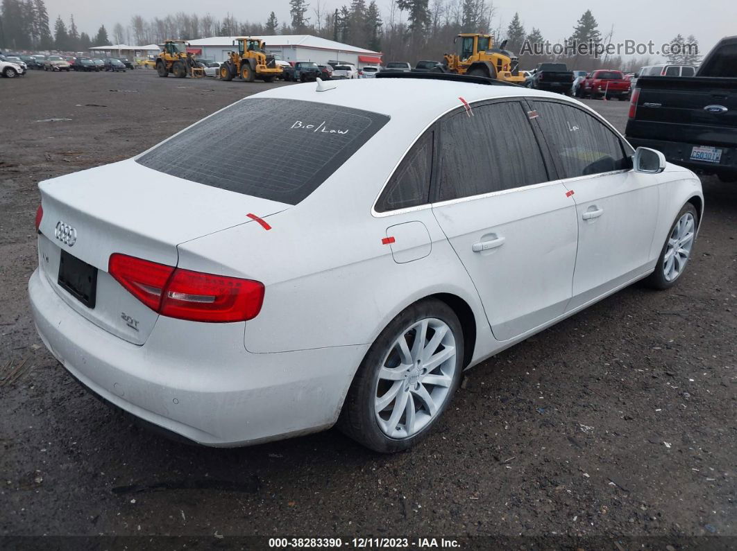 2013 Audi A4 2.0t Premium White vin: WAUFFAFL1DN035698