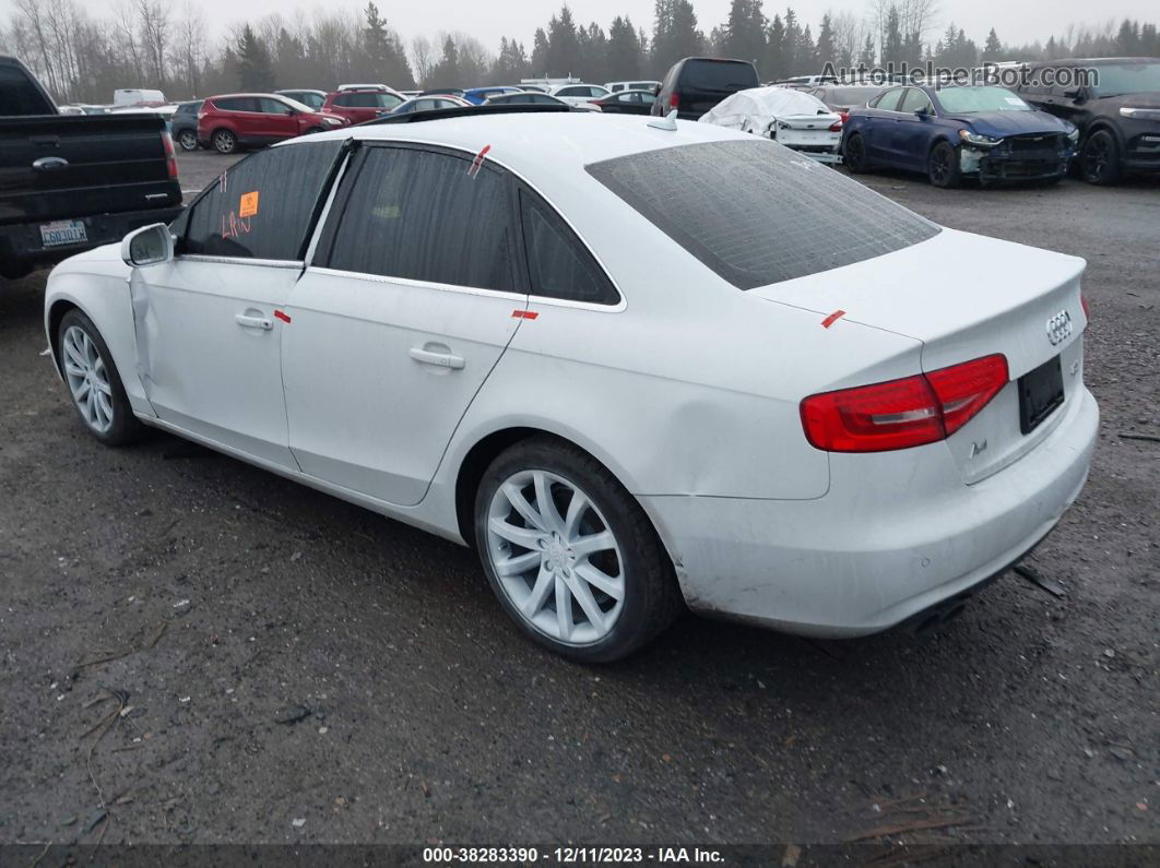 2013 Audi A4 2.0t Premium White vin: WAUFFAFL1DN035698