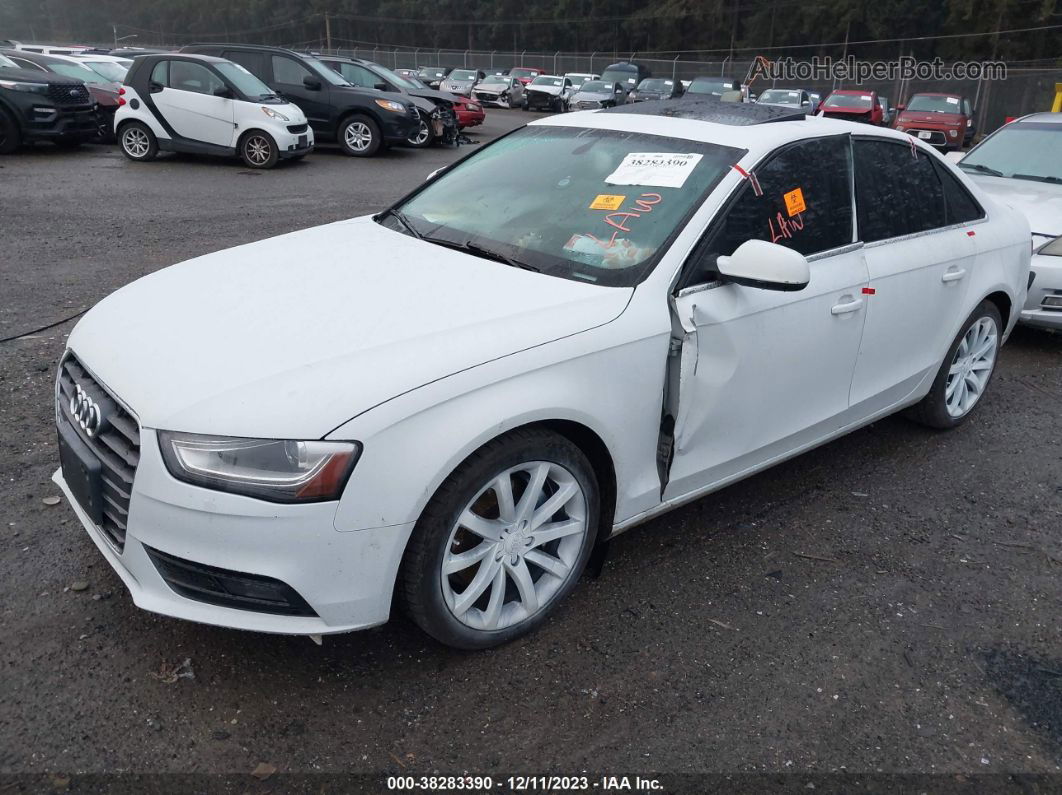 2013 Audi A4 2.0t Premium White vin: WAUFFAFL1DN035698