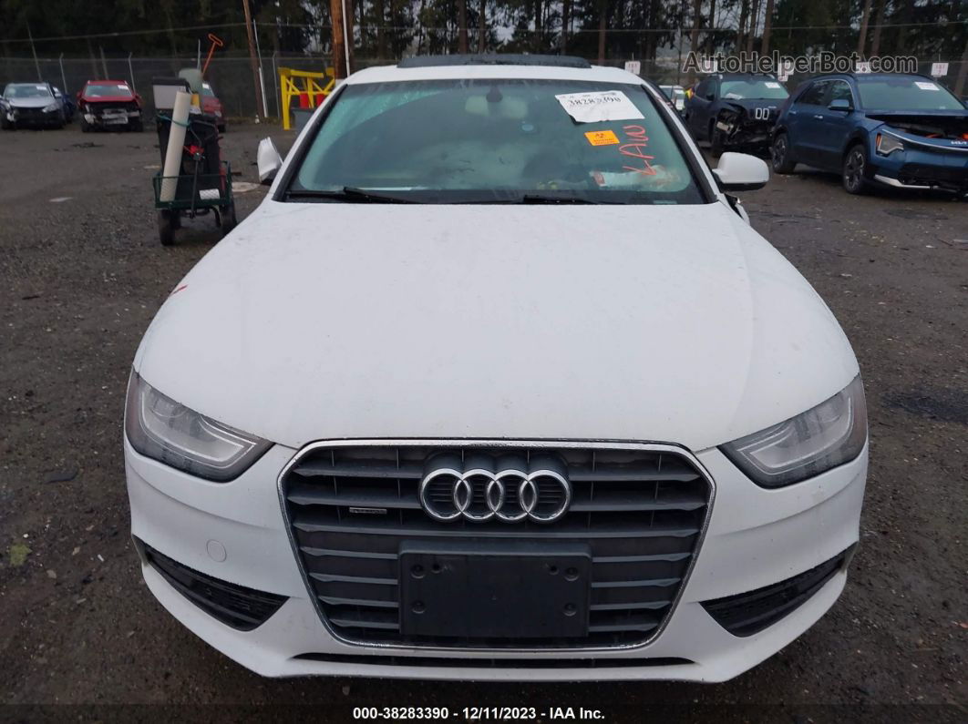 2013 Audi A4 2.0t Premium White vin: WAUFFAFL1DN035698