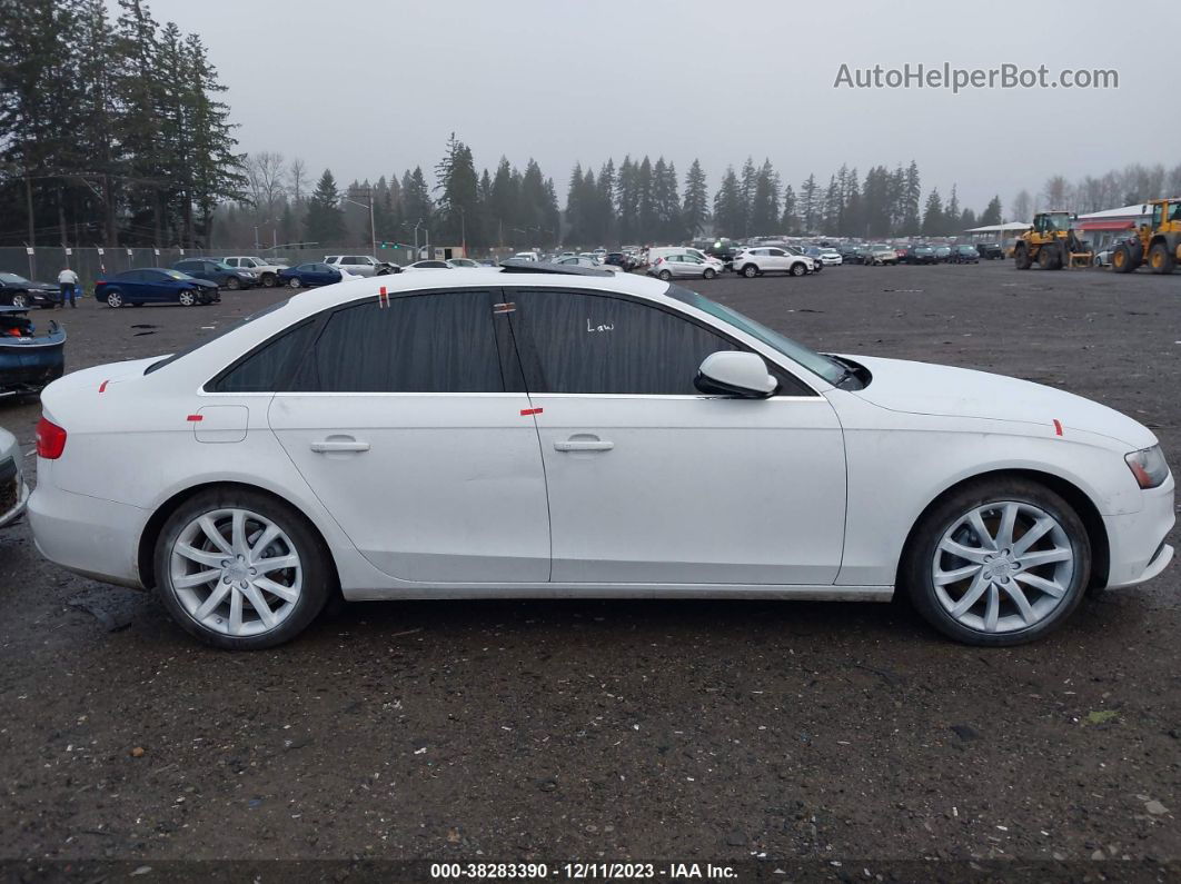 2013 Audi A4 2.0t Premium White vin: WAUFFAFL1DN035698