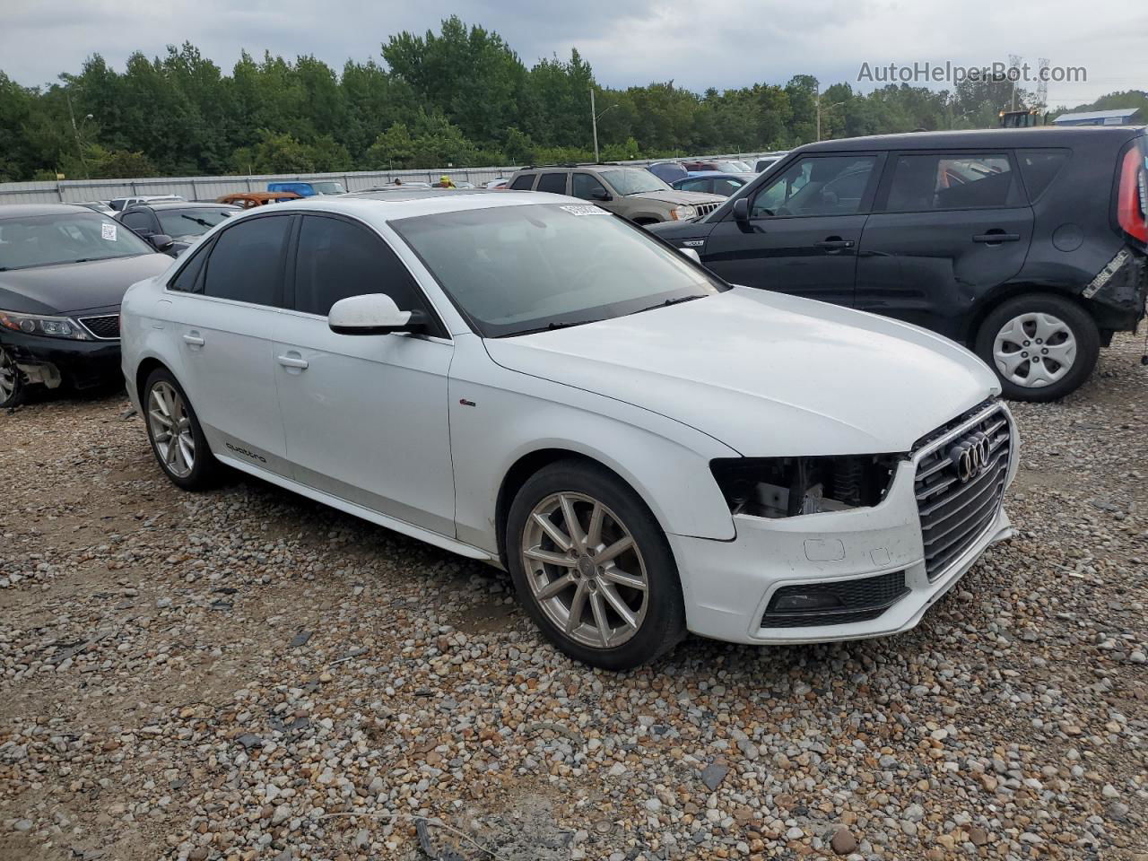 2016 Audi A4 Premium Plus S-line White vin: WAUFFAFL1GN001118