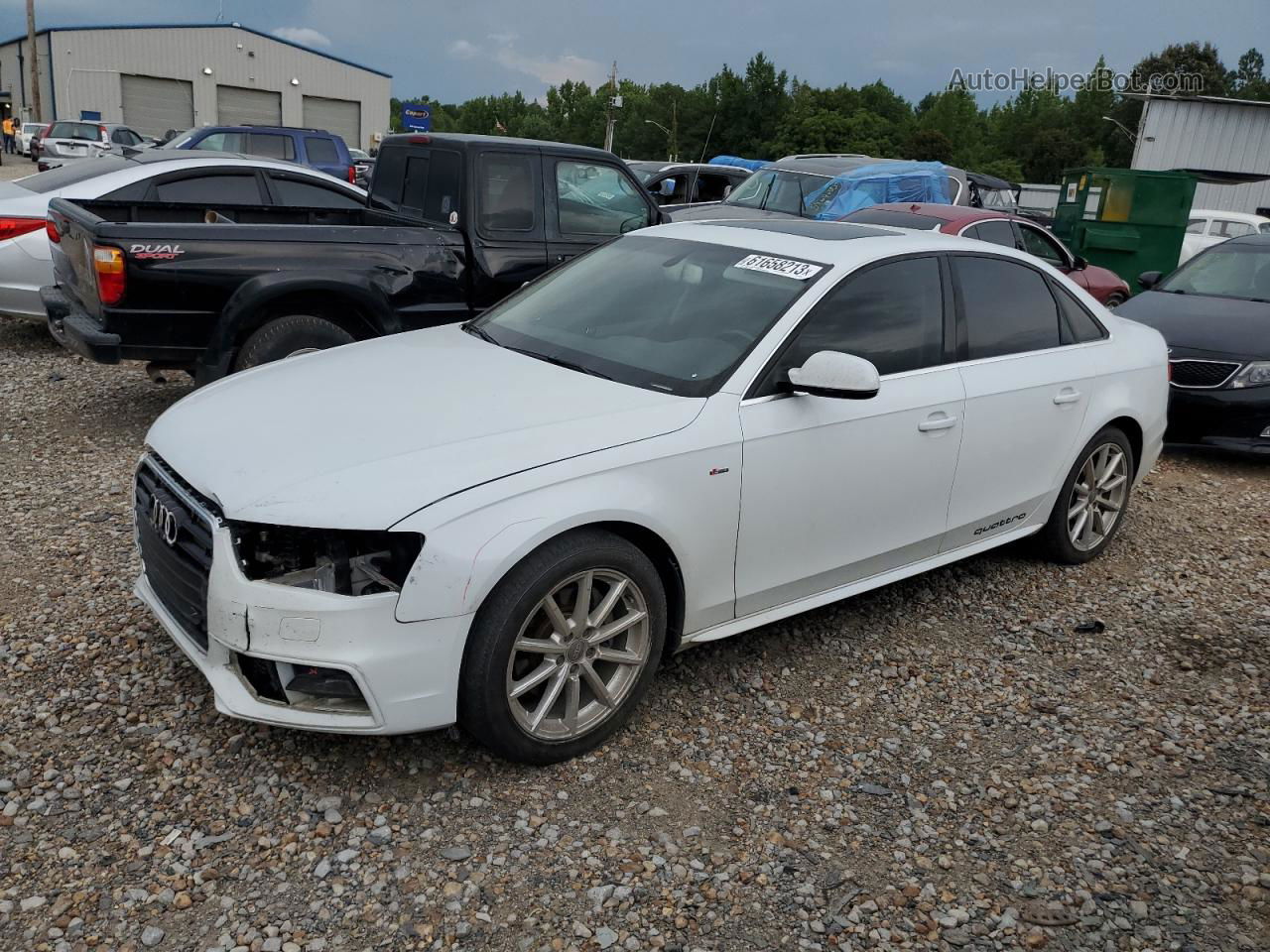 2016 Audi A4 Premium Plus S-line Белый vin: WAUFFAFL1GN001118