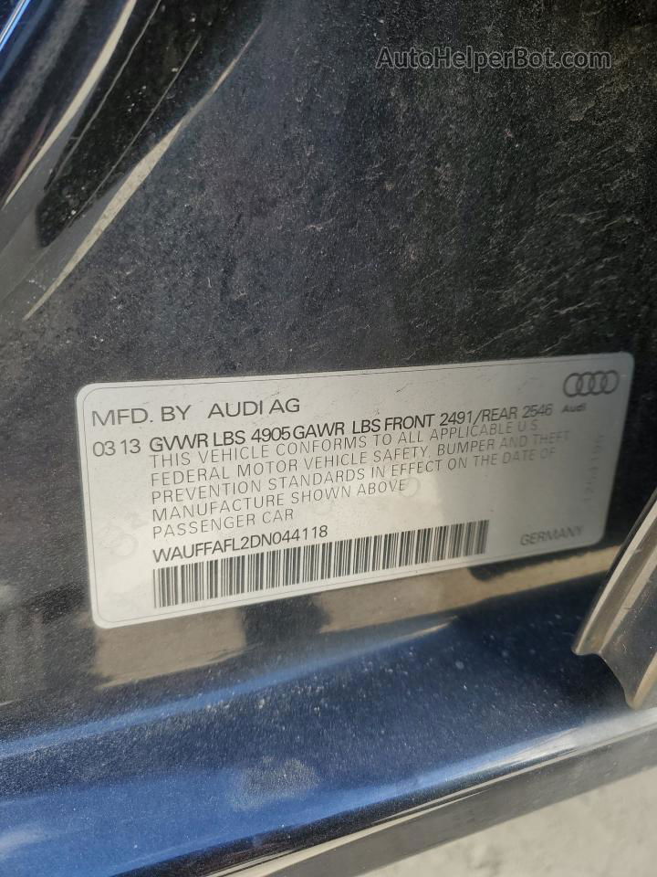 2013 Audi A4 Premium Plus Синий vin: WAUFFAFL2DN044118
