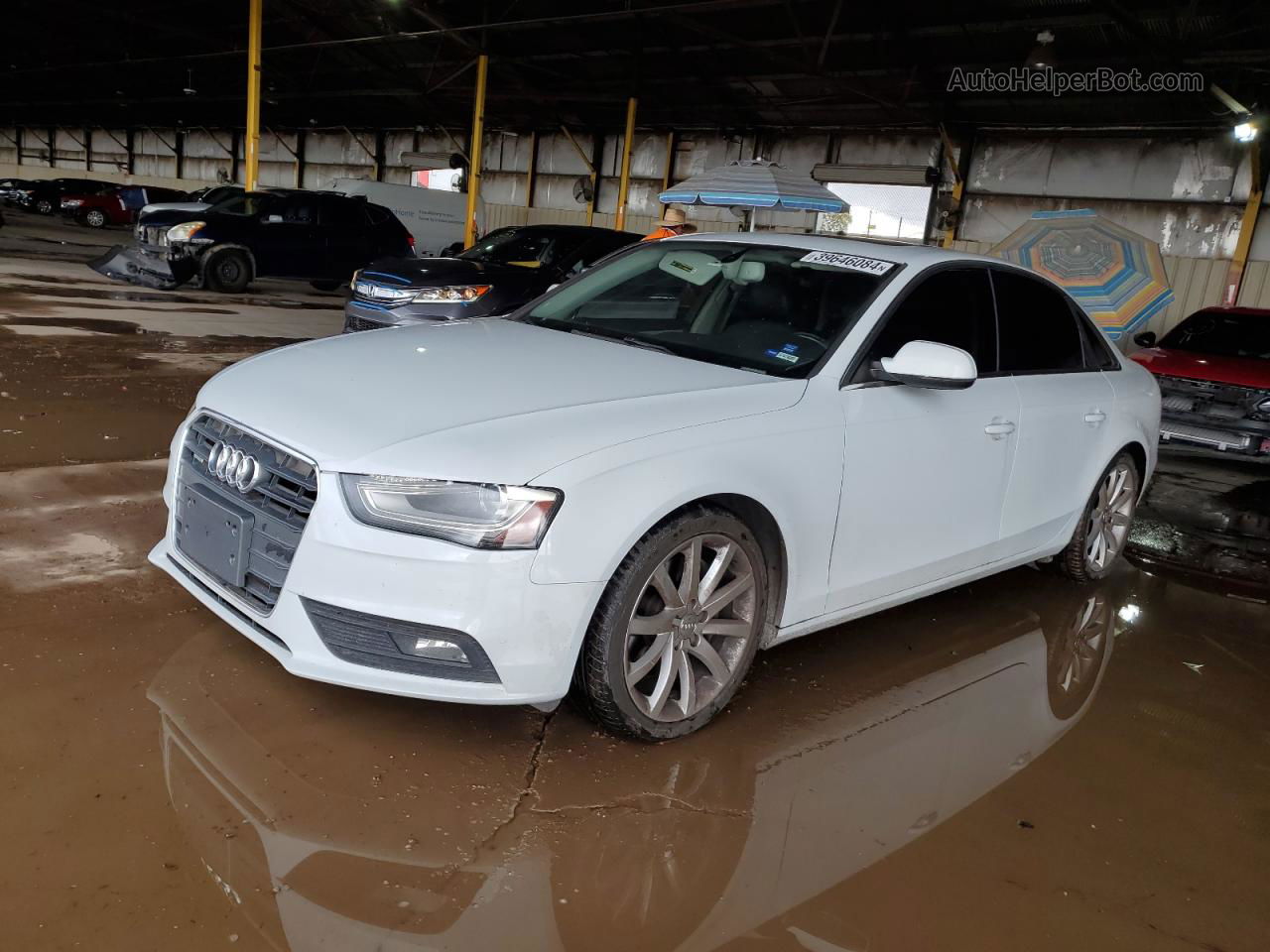 2013 Audi A4 Premium Plus White vin: WAUFFAFL3DN038408