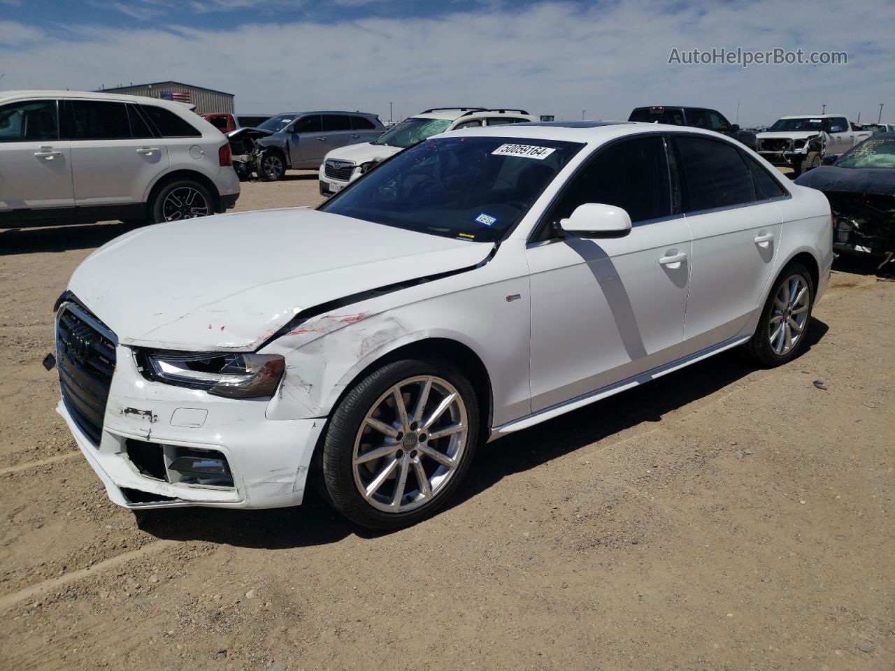 2016 Audi A4 Premium Plus S-line Белый vin: WAUFFAFL3GN007227