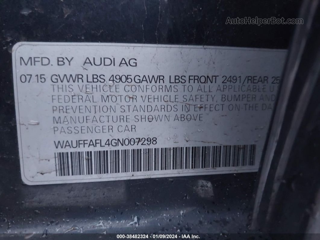 2016 Audi A4 2.0t Premium Черный vin: WAUFFAFL4GN007298