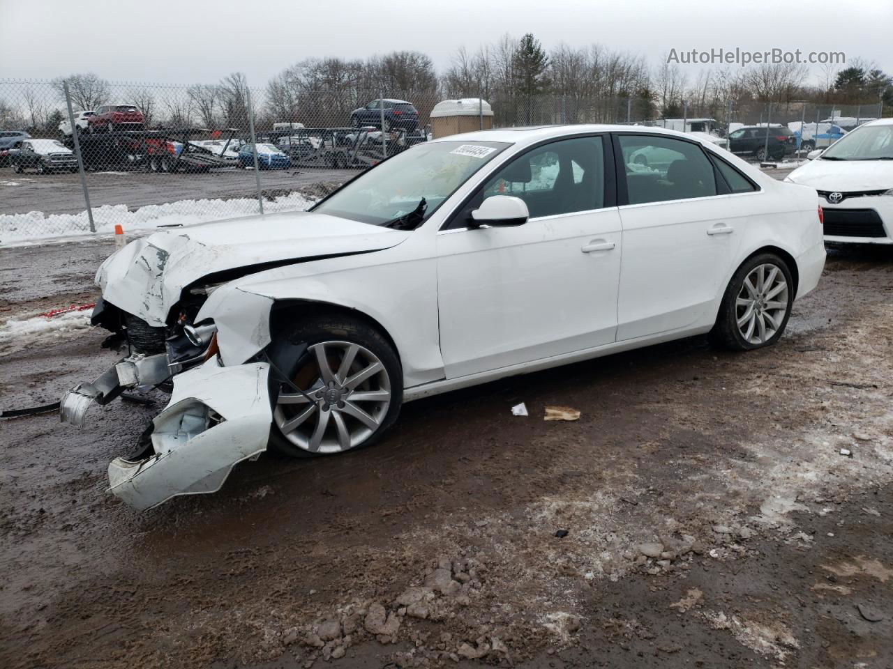 2013 Audi A4 Premium Plus White vin: WAUFFAFL5DA168259