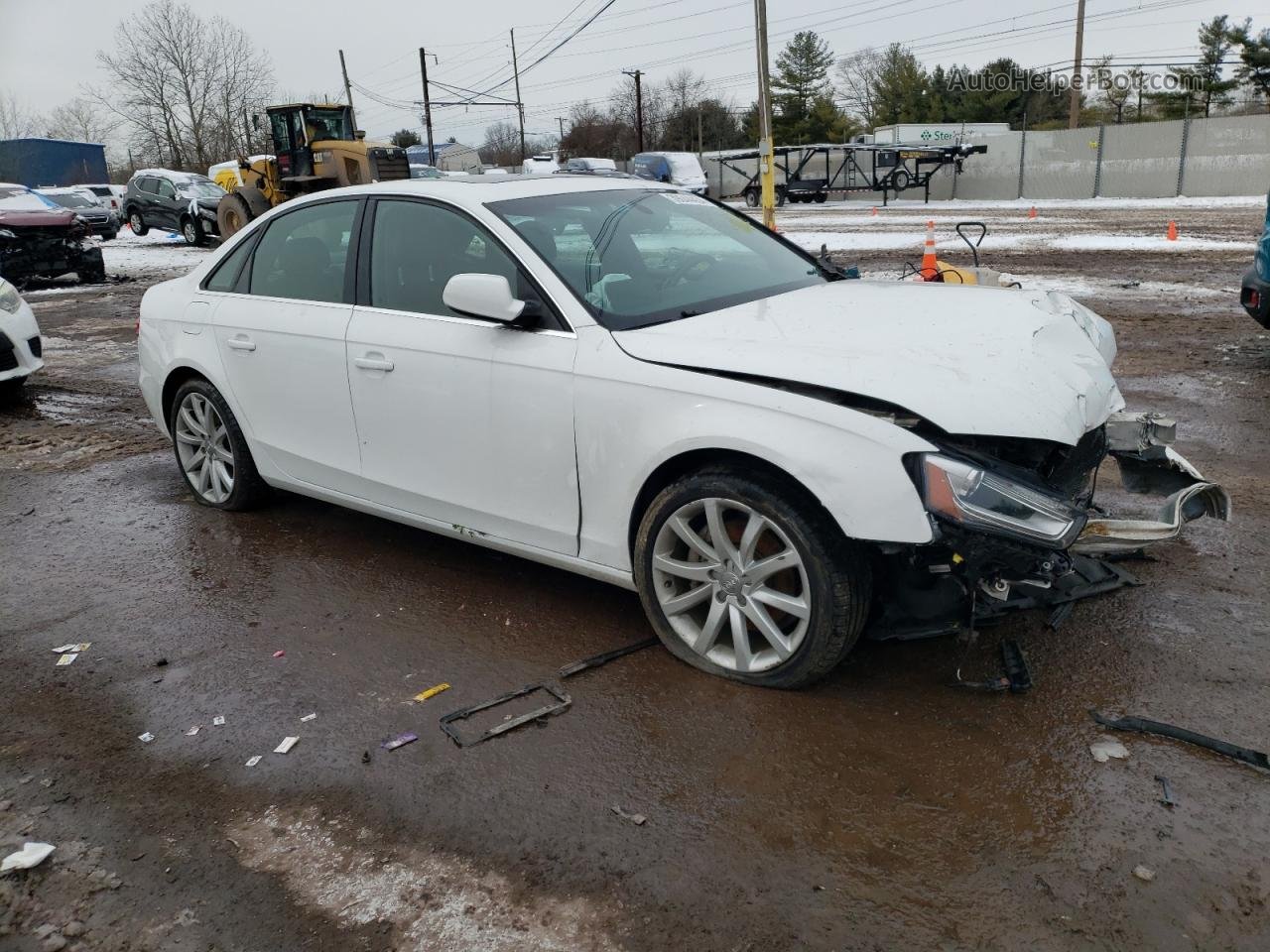 2013 Audi A4 Premium Plus White vin: WAUFFAFL5DA168259