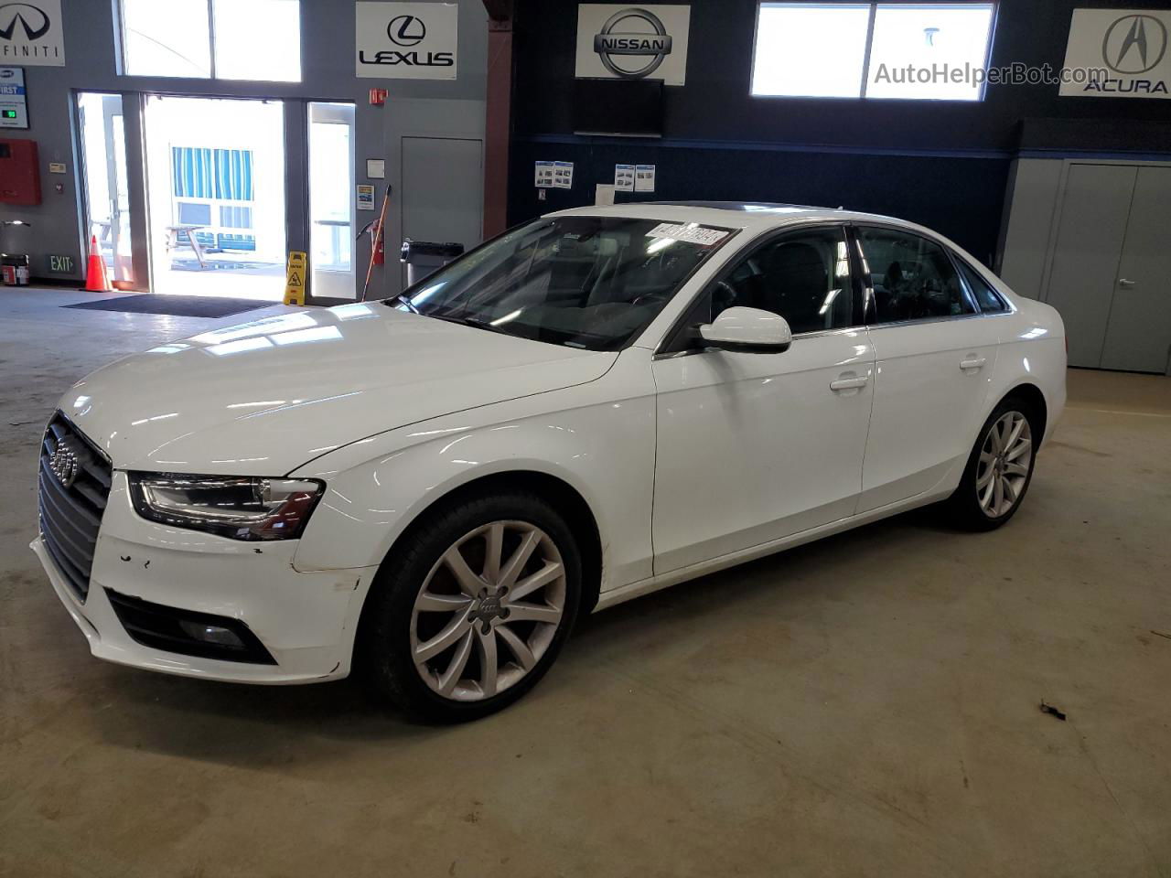 2013 Audi A4 Premium Plus White vin: WAUFFAFL5DN023442