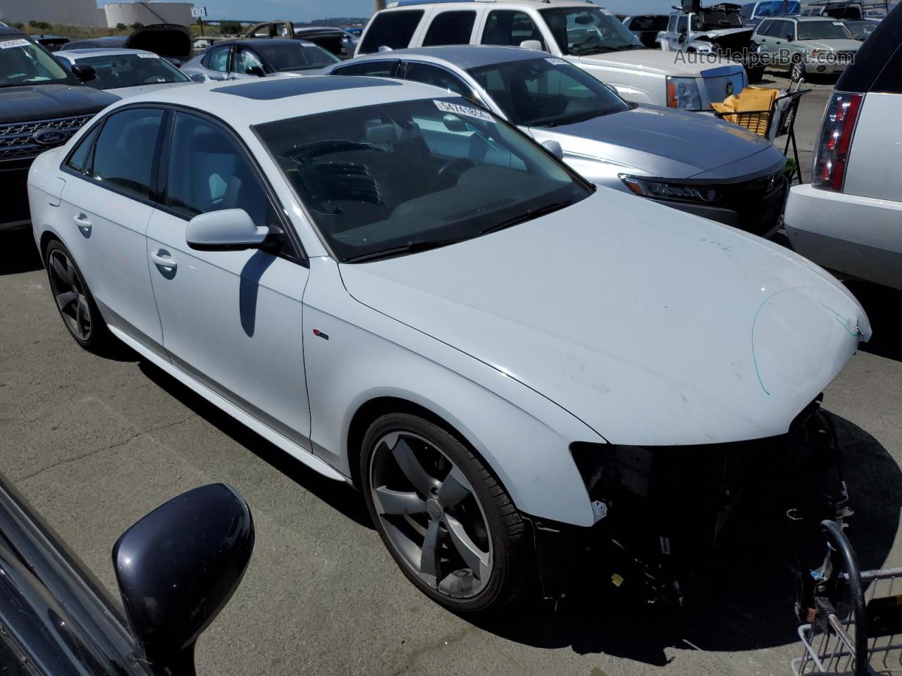 2014 Audi A4 Premium Plus White vin: WAUFFAFL5EA042081