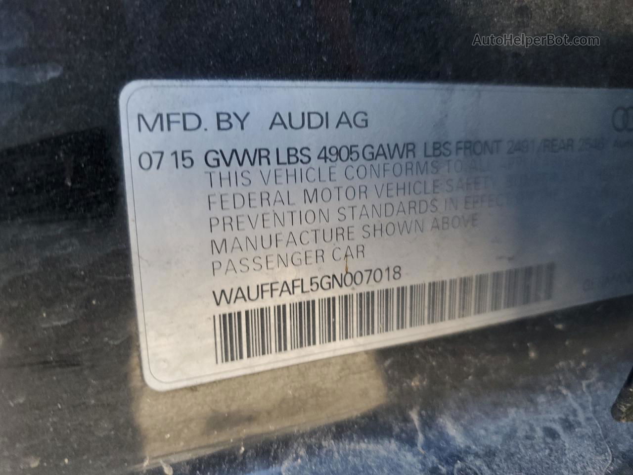 2016 Audi A4 Premium Plus S-line Black vin: WAUFFAFL5GN007018