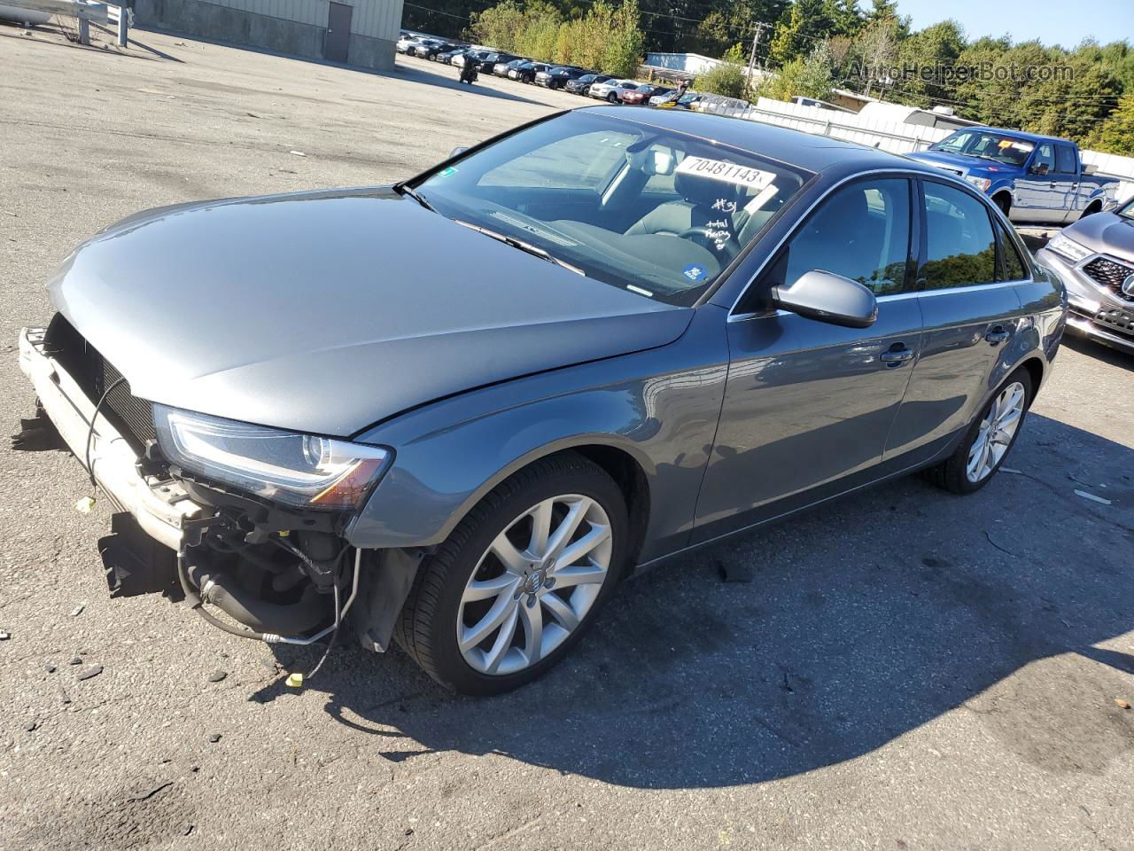 2013 Audi A4 Premium Plus Gray vin: WAUFFAFL6DN028343