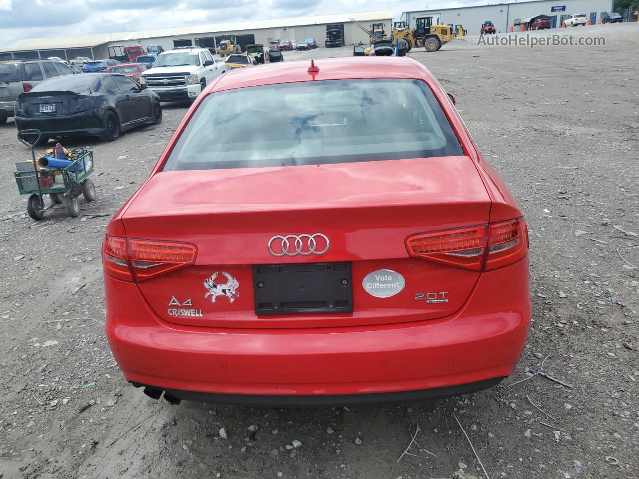 2013 Audi A4 Premium Plus Red vin: WAUFFAFL6DN037043