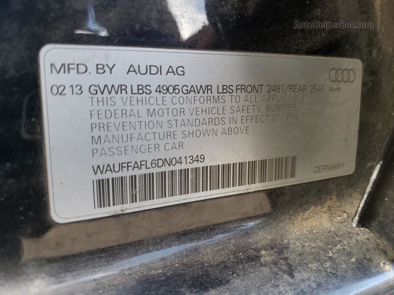 2013 Audi A4 Premium Plus Синий vin: WAUFFAFL6DN041349