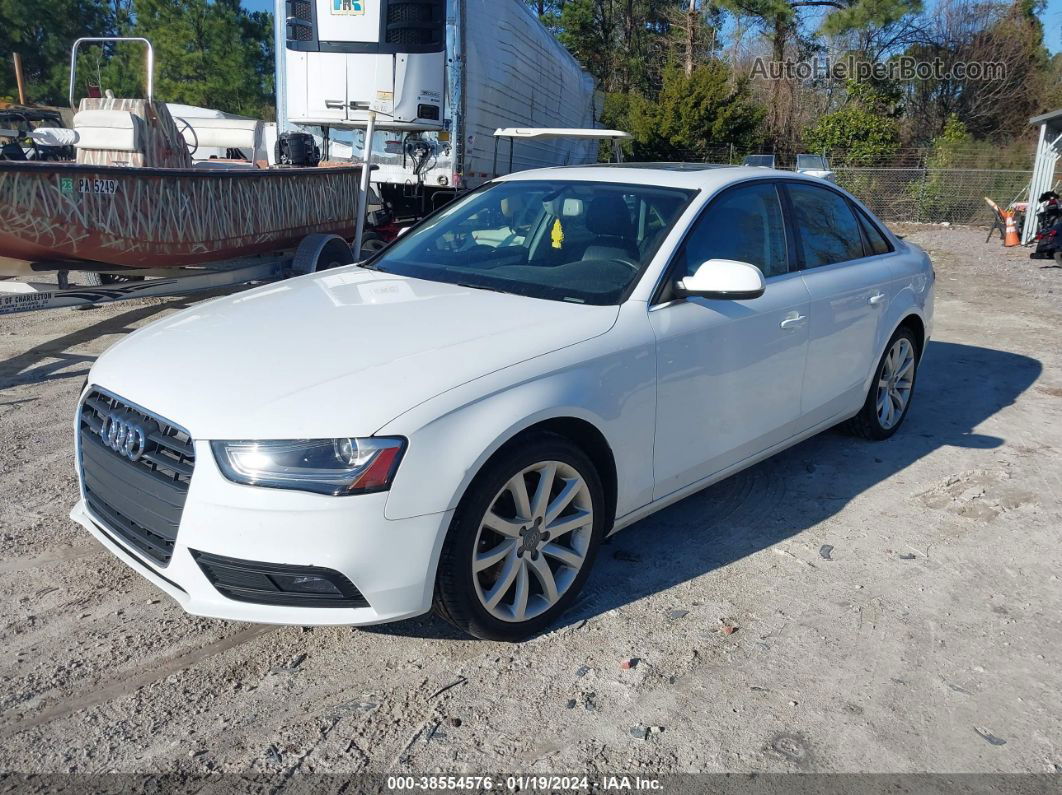 2013 Audi A4 2.0t Premium White vin: WAUFFAFL8DN010703