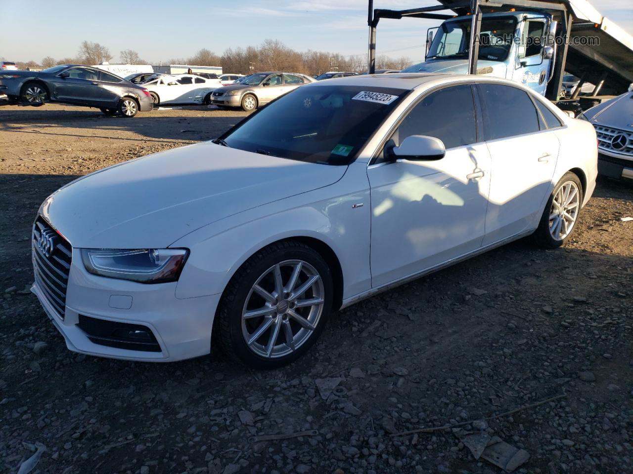 2014 Audi A4 Premium Plus White vin: WAUFFAFL9EN040584