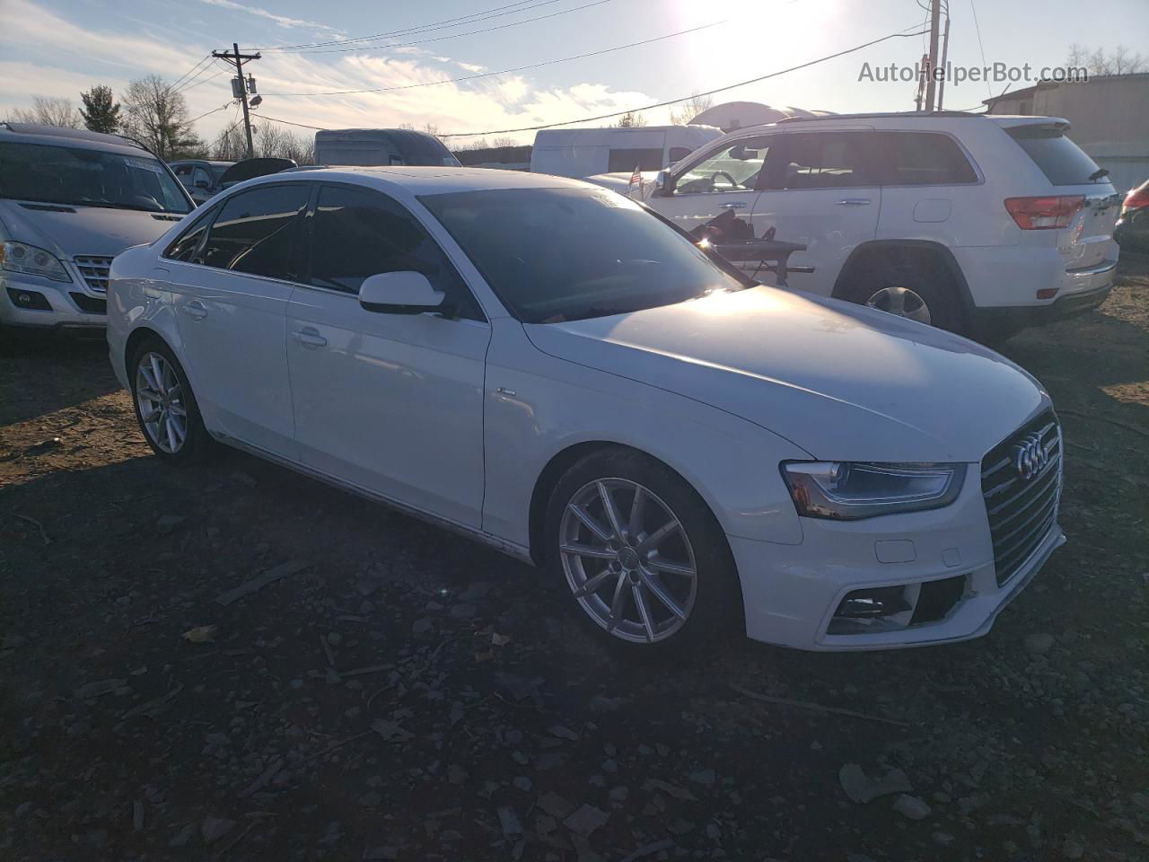 2014 Audi A4 Premium Plus White vin: WAUFFAFL9EN040584