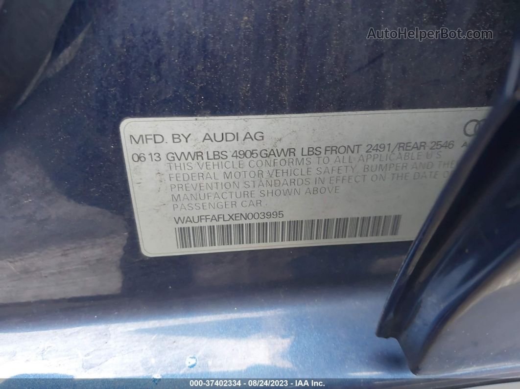 2014 Audi A4 Premium Plus Синий vin: WAUFFAFLXEN003995