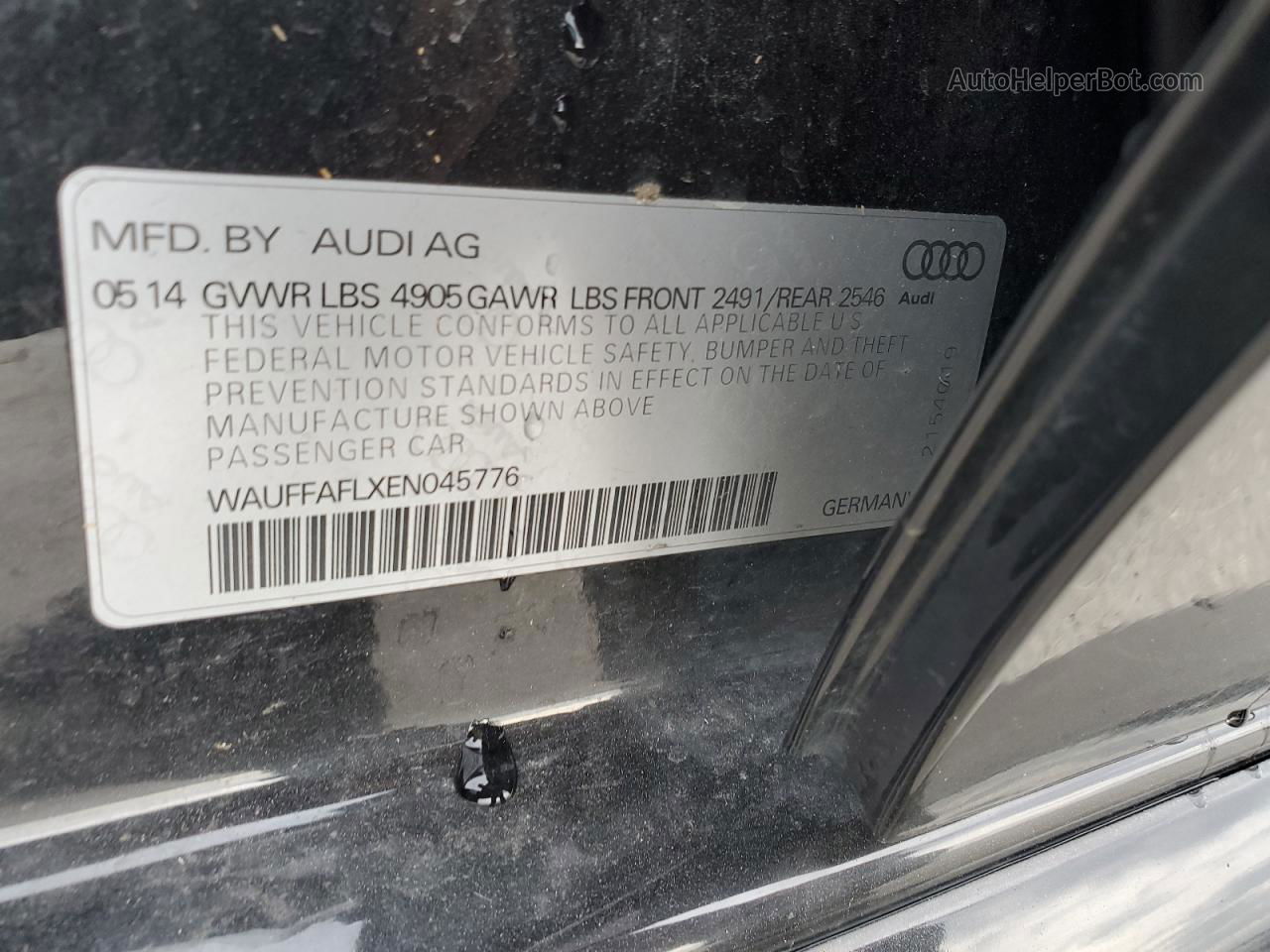 2014 Audi A4 Premium Plus Черный vin: WAUFFAFLXEN045776