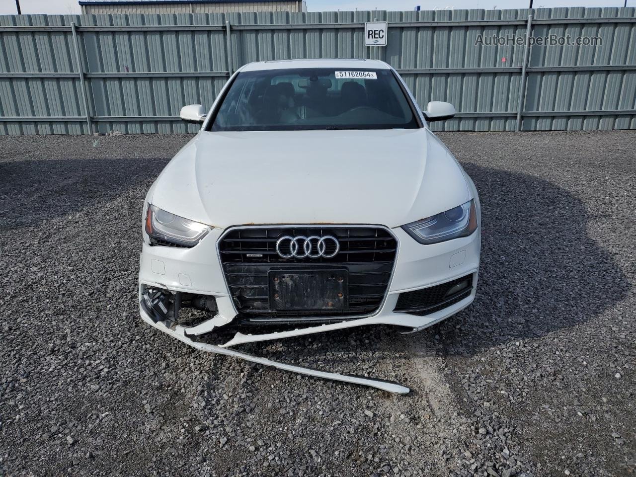 2013 Audi A4 Premium Plus White vin: WAUFFCFL8DN030624