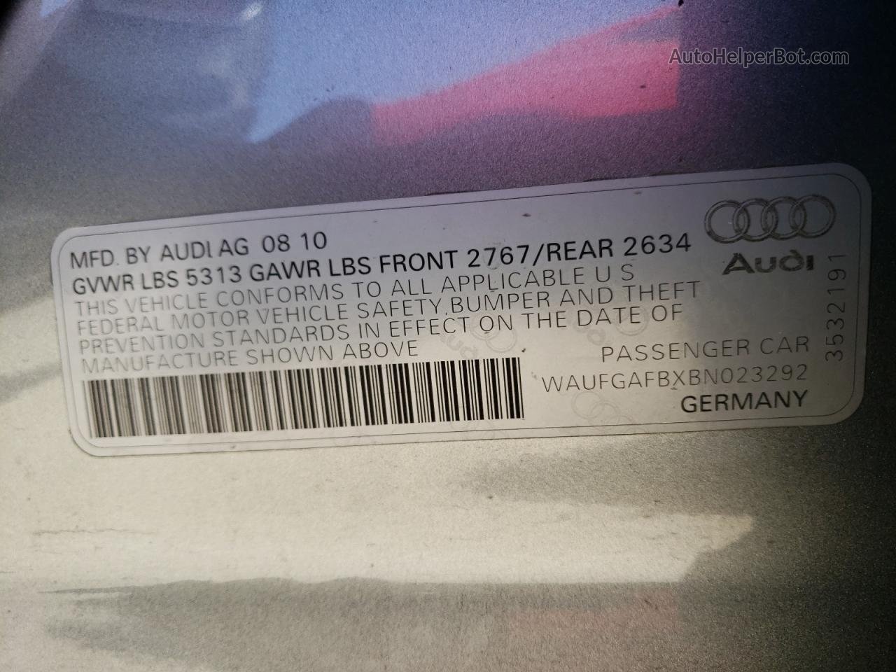 2011 Audi A6 Premium Plus Gray vin: WAUFGAFBXBN023292