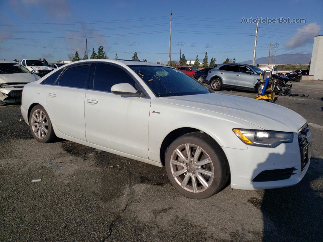 2014 Audi A6 Premium Plus White vin: WAUFGAFC0EN041376