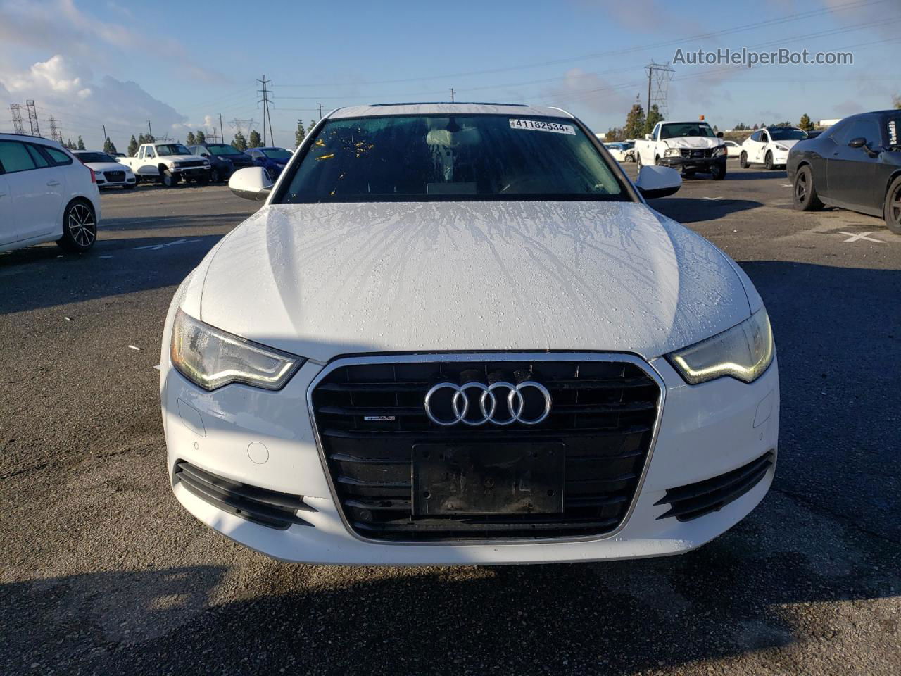 2014 Audi A6 Premium Plus White vin: WAUFGAFC0EN041376