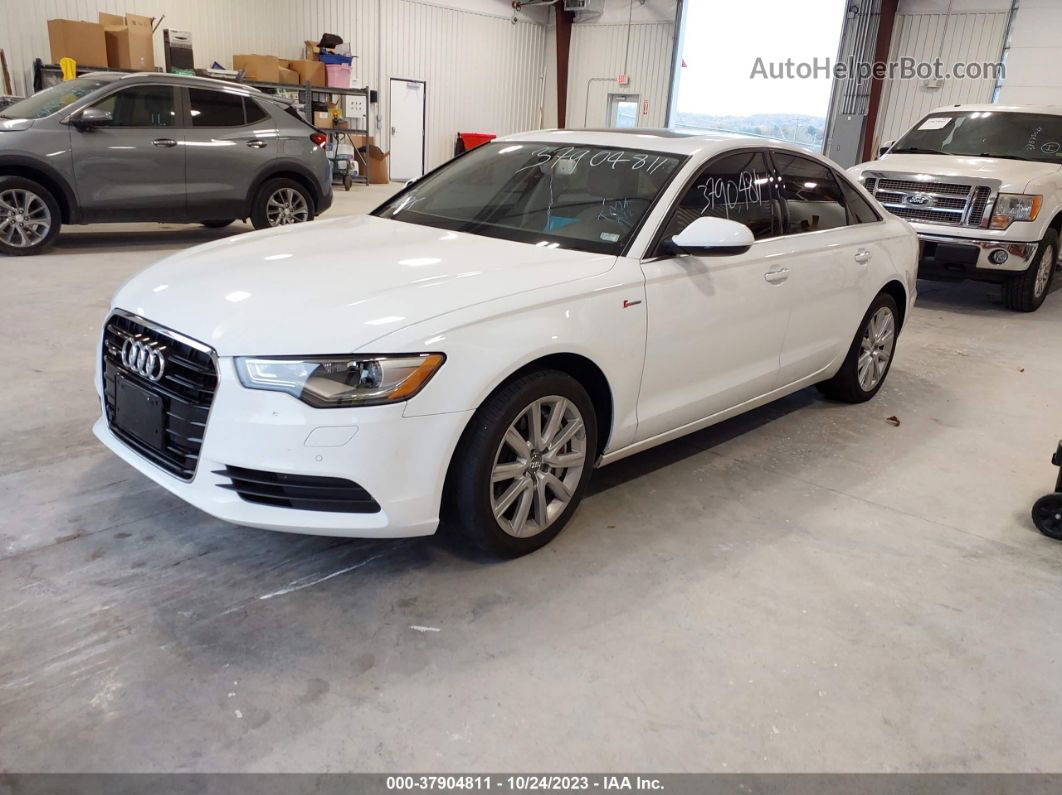 2014 Audi A6 3.0t Premium Plus White vin: WAUFGAFC1EN001758