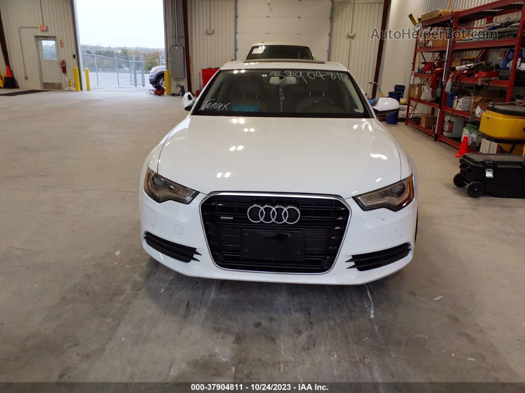 2014 Audi A6 3.0t Premium Plus White vin: WAUFGAFC1EN001758