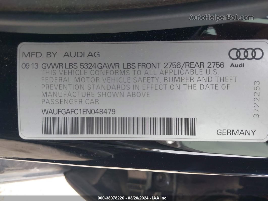 2014 Audi A6 3.0t Premium Plus Black vin: WAUFGAFC1EN048479