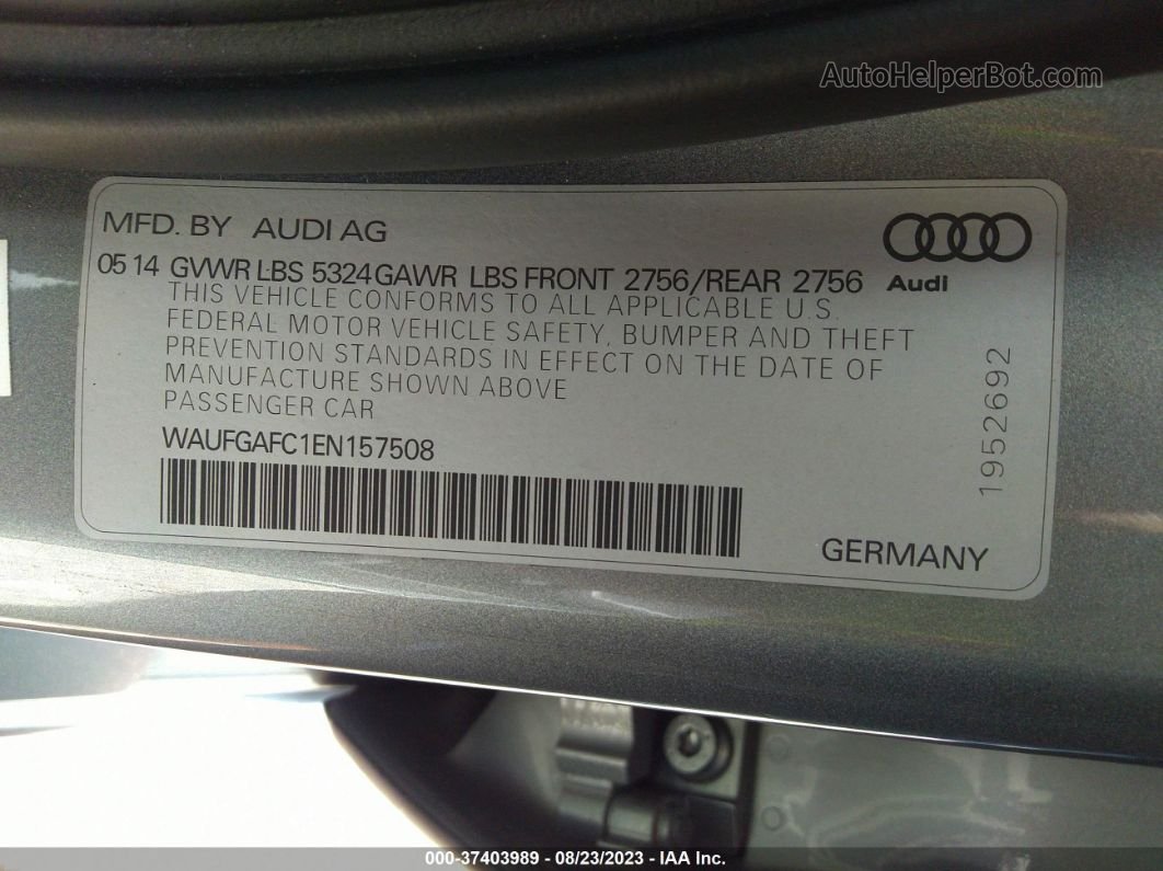 2014 Audi A6 3.0t Premium Plus Серый vin: WAUFGAFC1EN157508