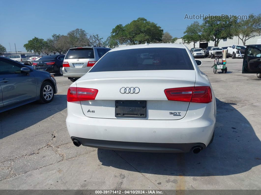 2014 Audi A6 3.0t Premium Plus White vin: WAUFGAFC2EN030119