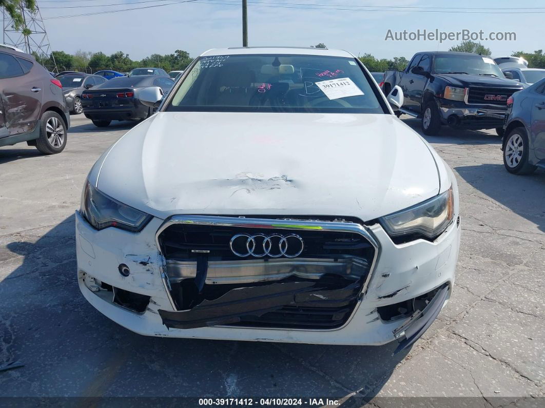 2014 Audi A6 3.0t Premium Plus White vin: WAUFGAFC2EN030119